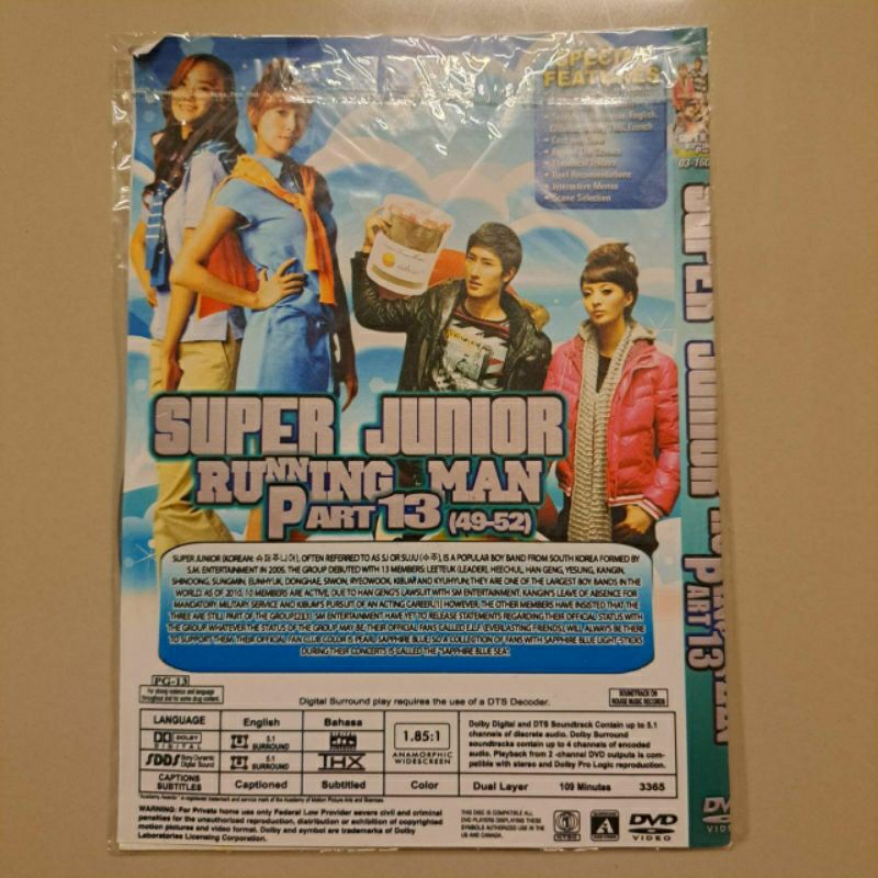 Jual KASET DVD Super Junior Running Man PART 13 ( 49 52 ) Shopee