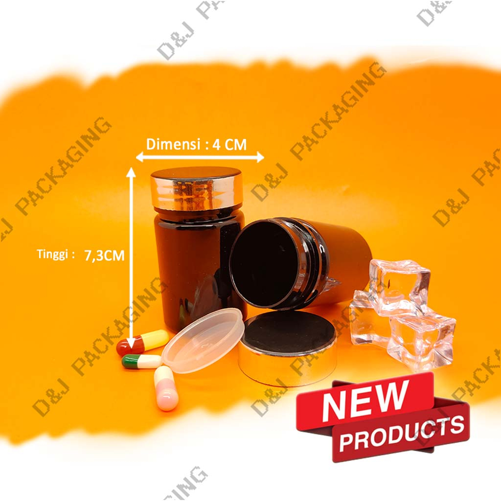 Jual Botol kapsul 60ml HITAM / Botol kapsul HITAM isi 25-30 Putih ...
