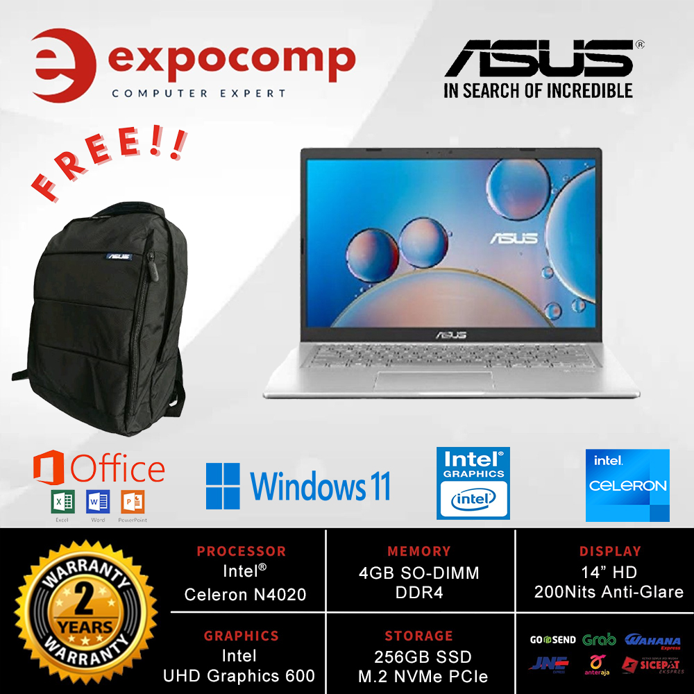 Jual Asus Vivobook 14 A416mao Hd423 Silver Intel Celeron N4020 4gb 256gb W11ohs Shopee Indonesia 8688