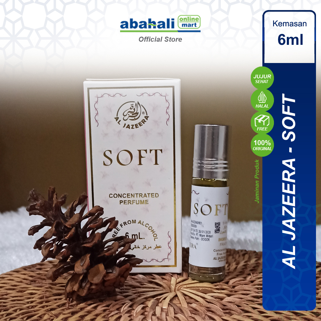 Parfum Al Jazeera SOFT Roll On Non Alkohol Terdaftar BPOM 6ml Minyak Wangi  Unisex Untuk Sholat