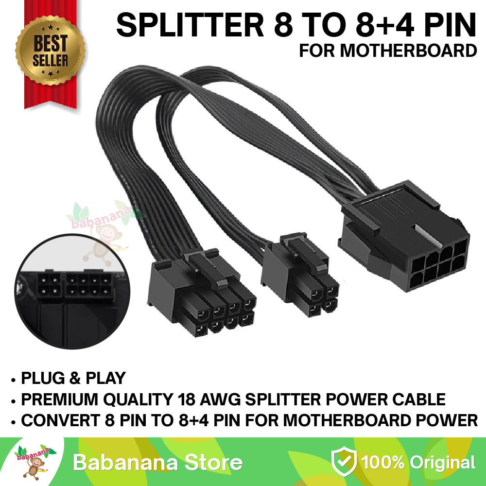 Jual Kabel motherboard 8 pin to 8+4 pin adapter converter cable power ...