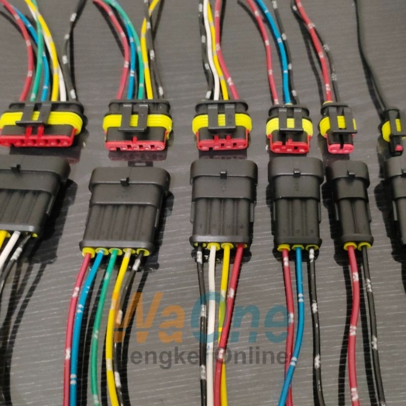 Jual Socket Konektor Waterproof 1 2 3 4 5 6 Pin Sepasang Soket Plus ...