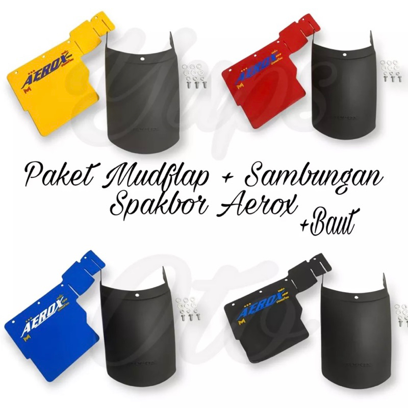 Jual Paket Murah Sambungan Spakbor Depan Aerox Sambungan Aerox Hitam Mudflap Aerox Thai