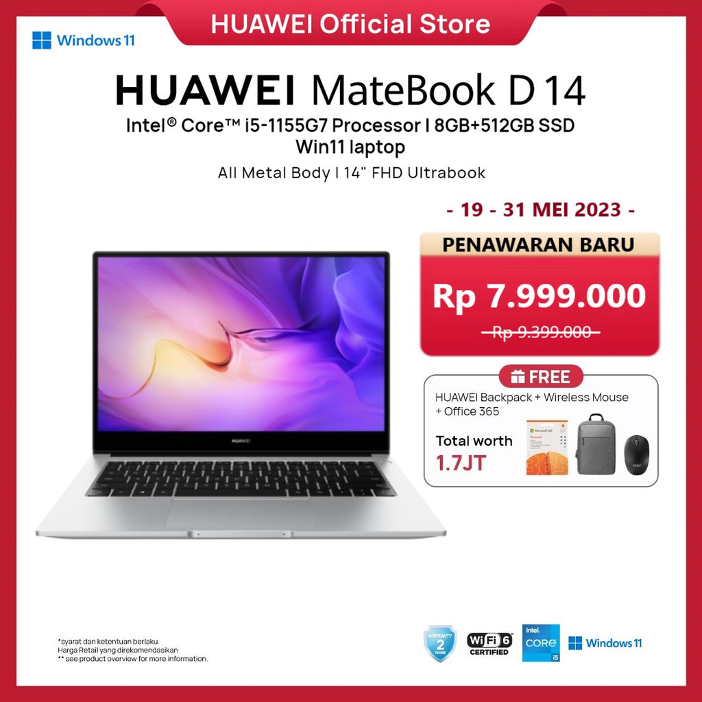 HUAWEI MateBook i5-8250/8G/512G/Office | www.bauen.com.ar