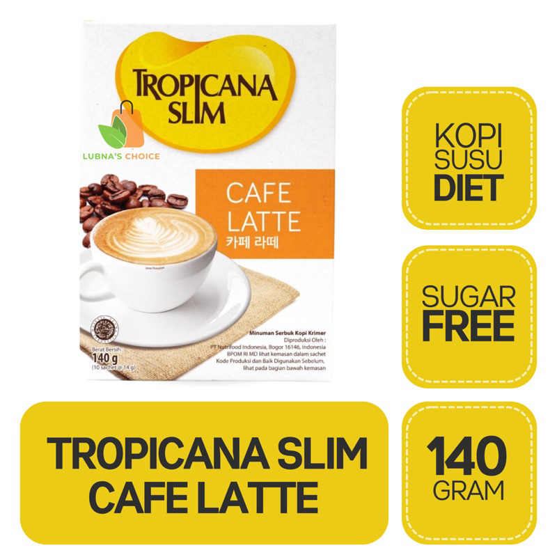 Jual Tropicana Slim Cafe Latte 1 Box isi 10 Sachet Kopi Susu Rendah