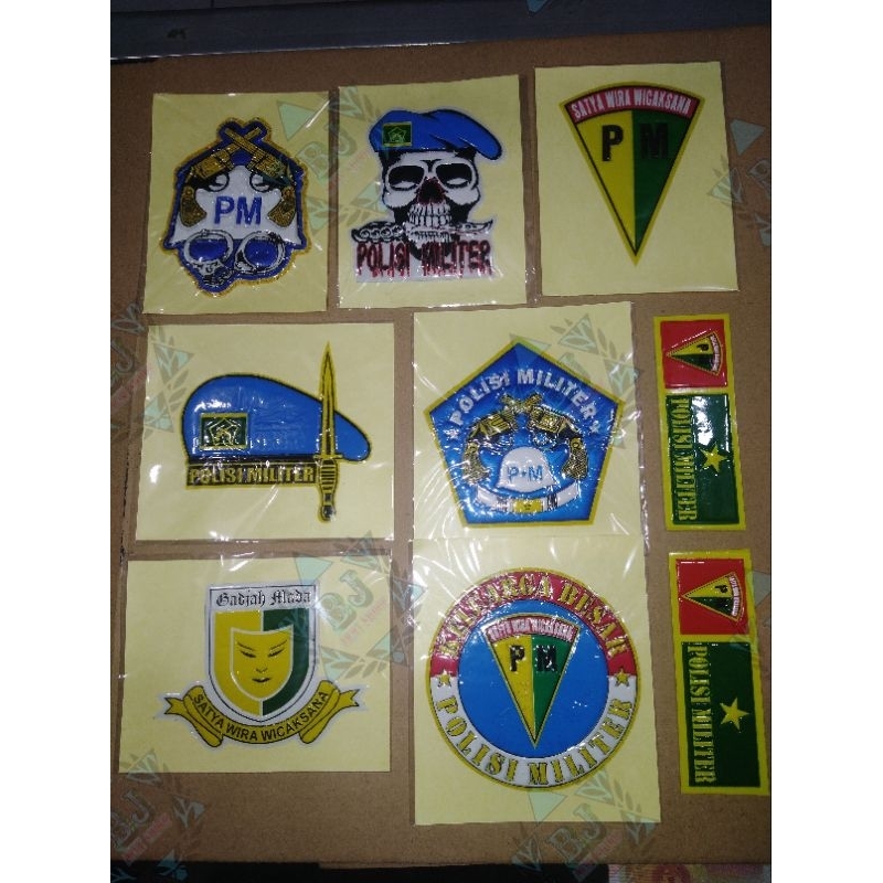 Jual Stiker Embos Timbul Pm Polisi Militer Plat Nomor Motor Mobil