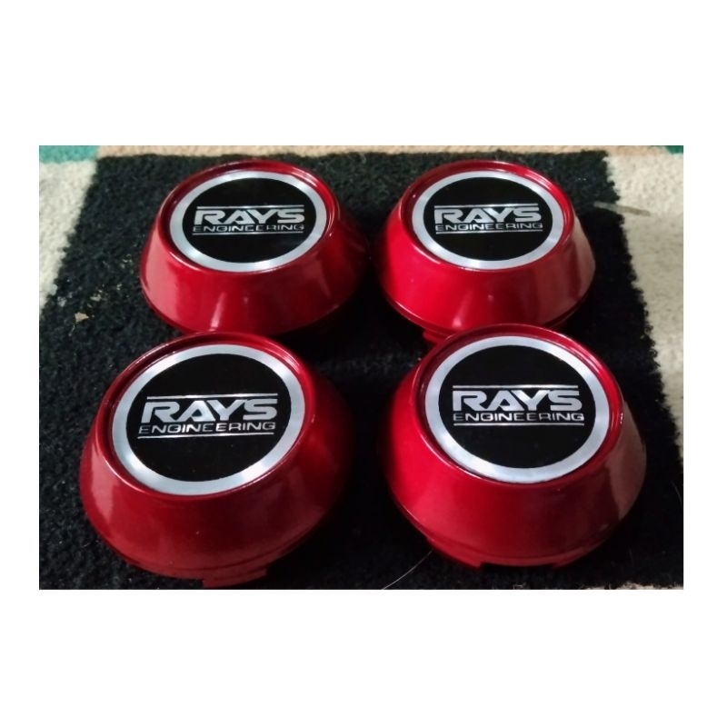 Jual Dop Center Velg Rays Engineering Variasi Kerucut Merah 6,5cm Atau ...