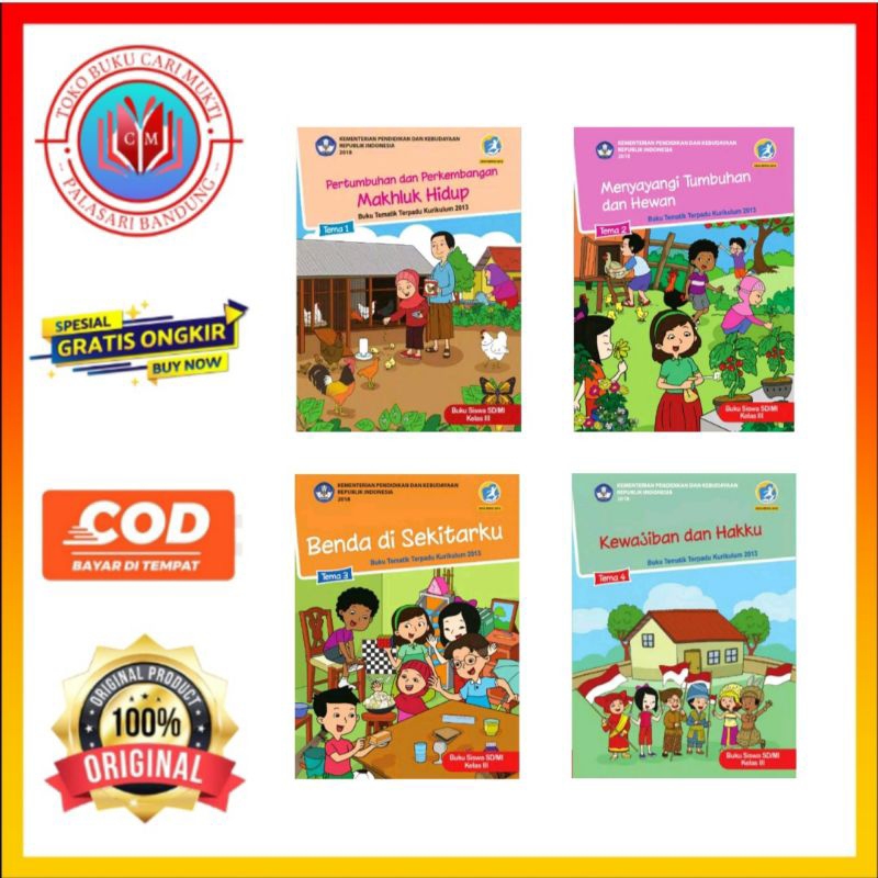 Jual Paket Buku Tema 1234 Untuk Sdmi Kelas 3 Kemendikbud Shopee Indonesia 1952