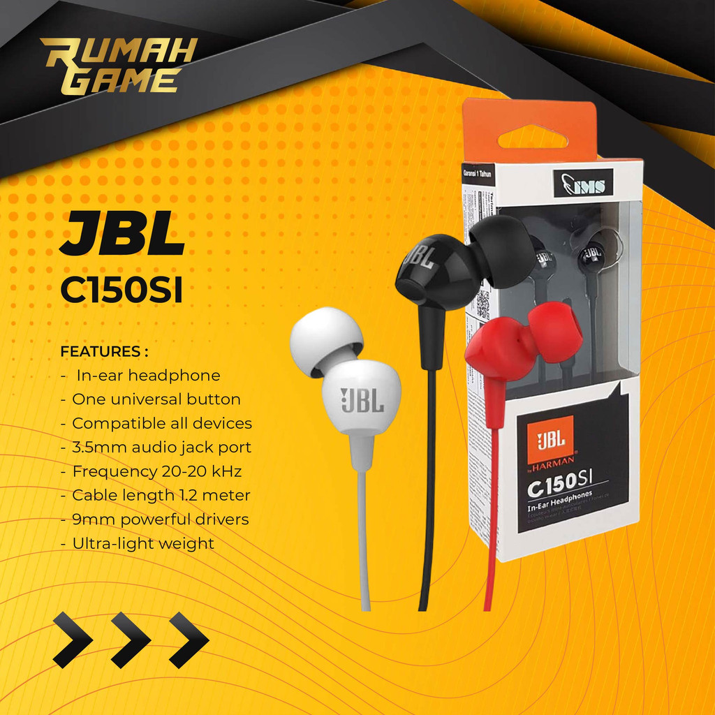 Jual JBL C150SI C150 Original Garansi IMS Headset Suara bass Mantap Shopee Indonesia