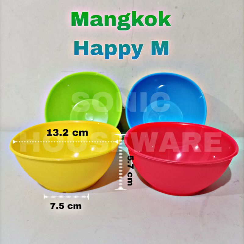 Jual Mangkok Kh Happy M Mangkok Makan Mangkuk Tanggung Murah Segi Bulat