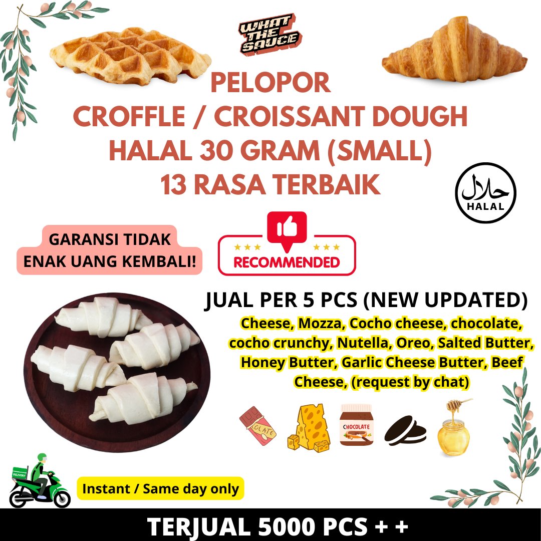 Jual Adonan croffle dan croissant 30 gram ukuran small harga per 5 pcs