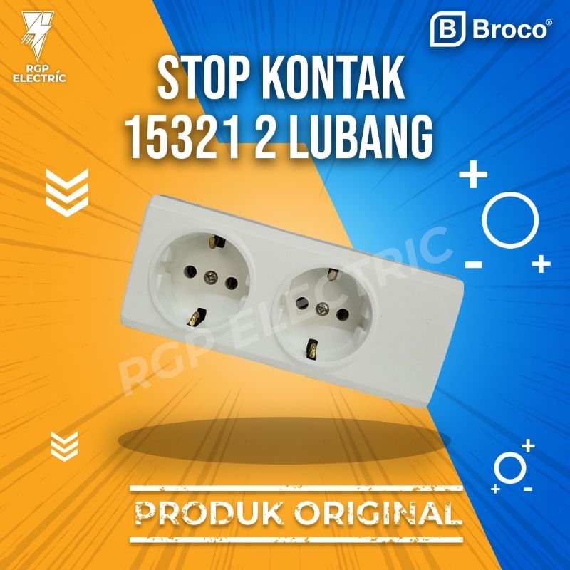 Jual Stop Kontak 2 Lubang Broco 15321 / Multiple 2 Socket Outlets ...