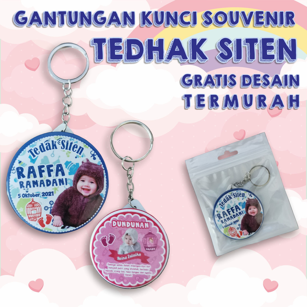 Jual Gantungan Kunci Custom Souvenir Tedak Siten Tedhak Siten Dundunan