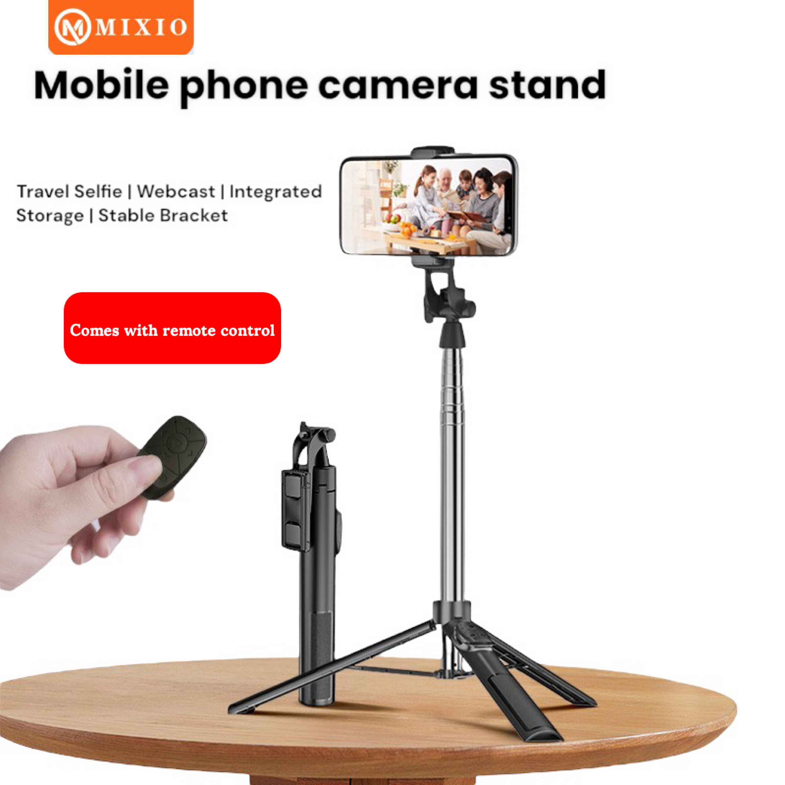 MIXIO A35 160CM Tongsis Bluetooth Selfie Stick Tripod With Remote BT
