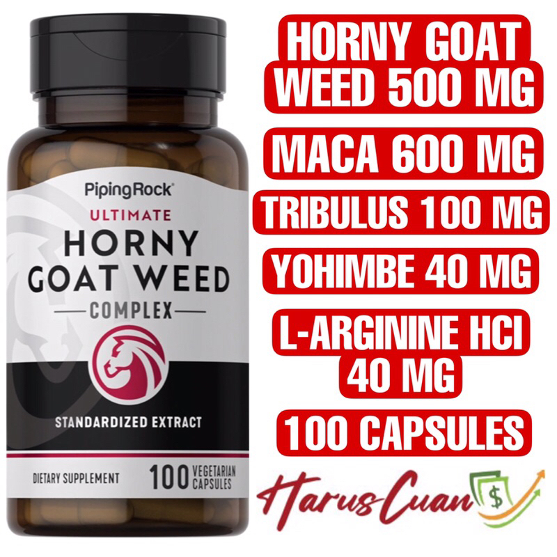 Jual Piping Rock Usa Horny Goat Weed Complex 100 Capsules Maca Tribulus Yohimbe L Arginine Hci 7577