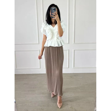 GLITTEN THE LABEL Rok Span Panjang Plisket Lidi Wavy Rok Span Plisket Wavy Rok Plisket Lidi Rok