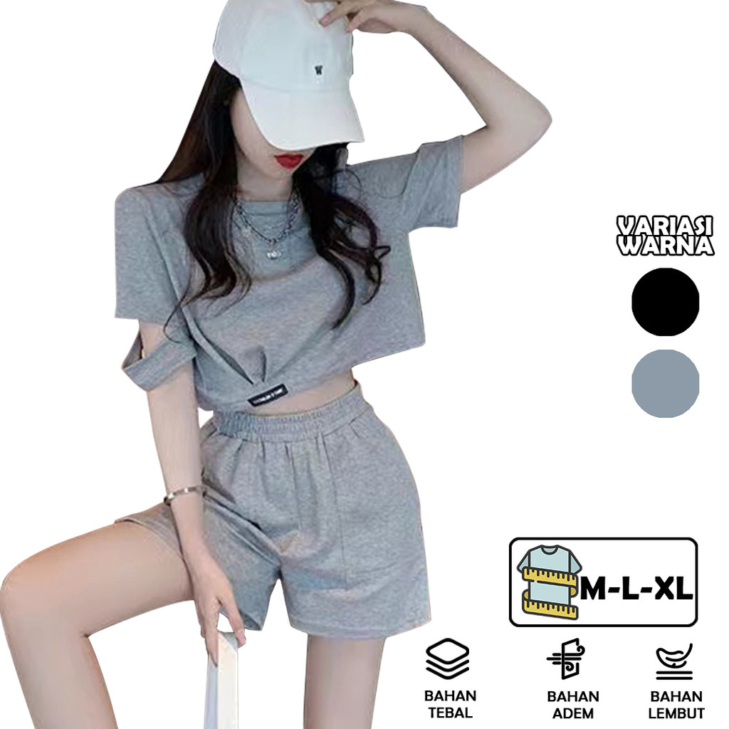 Baju Setelan YS6141 CropTop Korean Style - NASA SQUARE