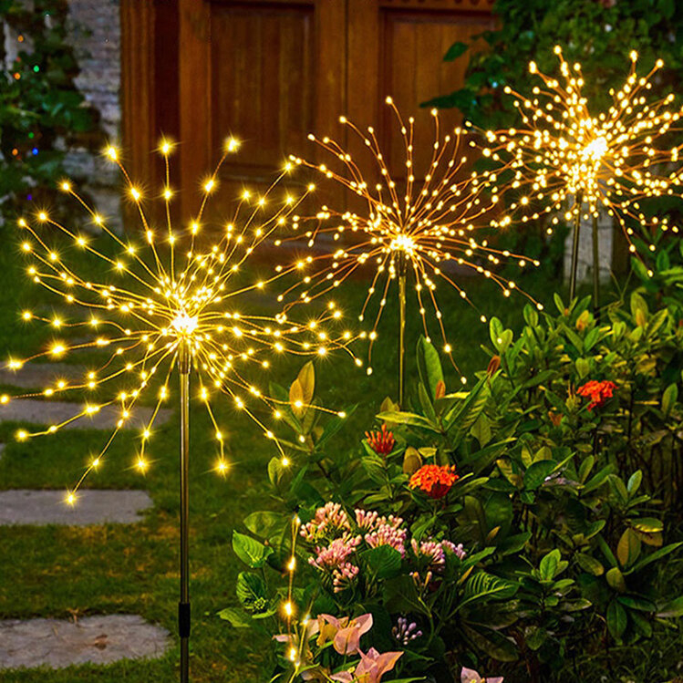 Jual Solar LED Sensor Firework Light Garden Outdoor Waterproof 180 LED ...