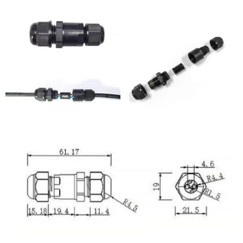 Jual 2 Pin IP Connector Waterproof Cable Wiring IP68 / Konektor ...