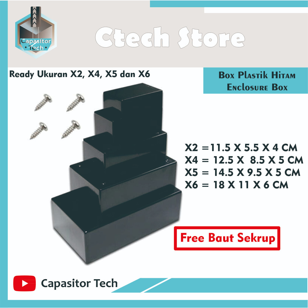 Jual Project Box Kotak Plastik Hitam Ukuran X6 Enclosure Box Shopee Indonesia