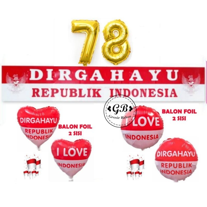 Jual BALON SET DEKORASI HUT RI 17 AGUSTUS | SET DEKORASI BANNER RUMBAI ...