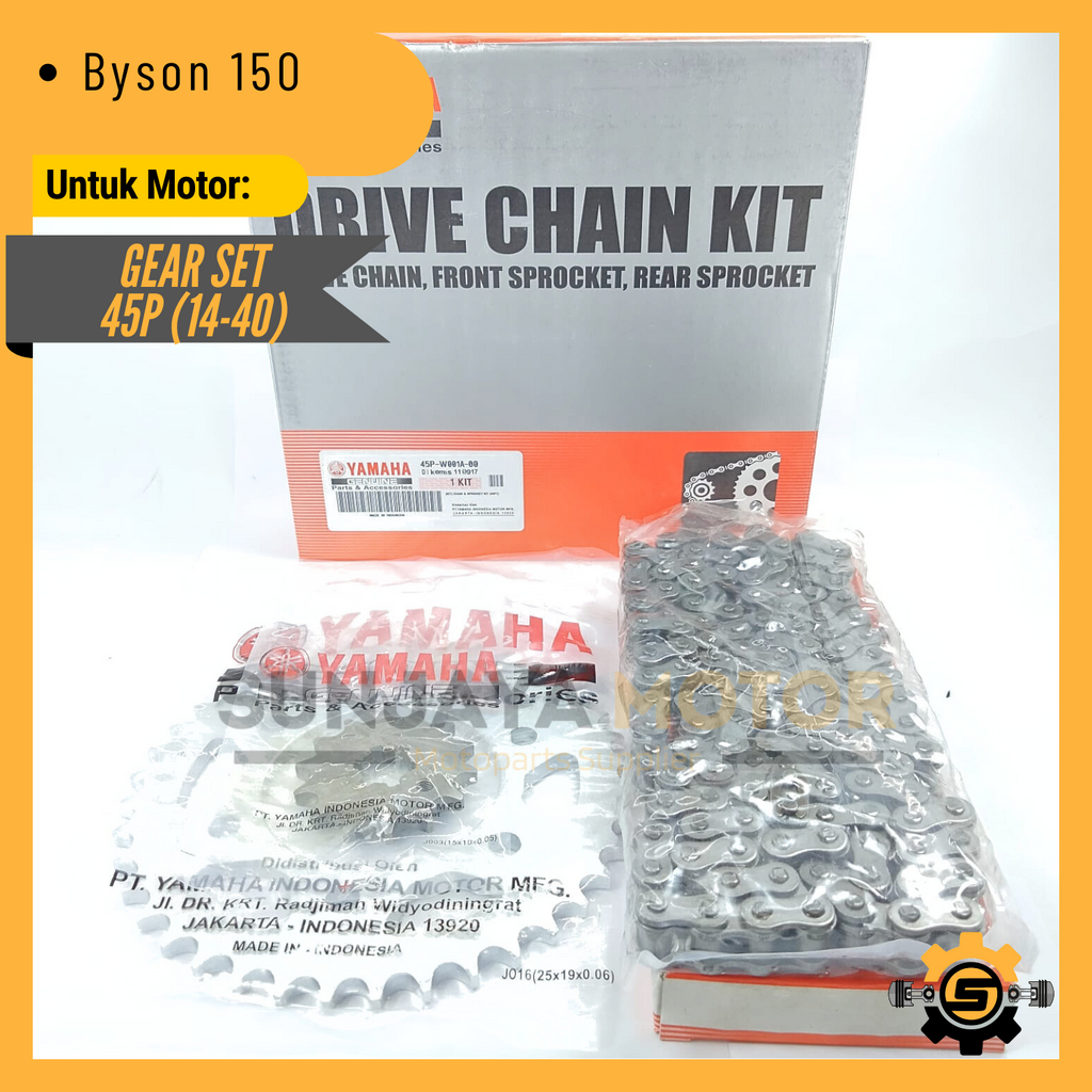Jual Gear Set Rantai 45P Gearset Rante Kualitas Original Yamaha Byson