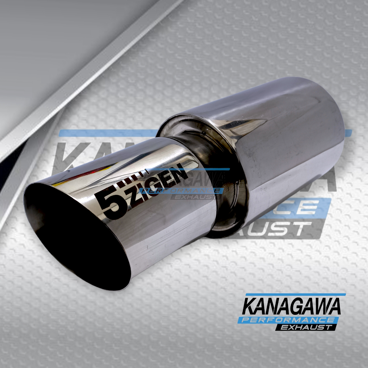 Jual Knalpot Mobil 5ZIGEN Racing Muffler Tengos Polos Bass Bulat Full Stainless Exhaust tip