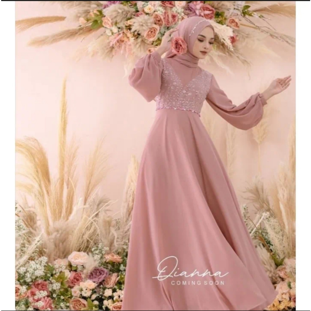 Jual DRES BRUKAT TERBARU GAMIS WANITA MUSLIM BUSUI BAJU PESTA