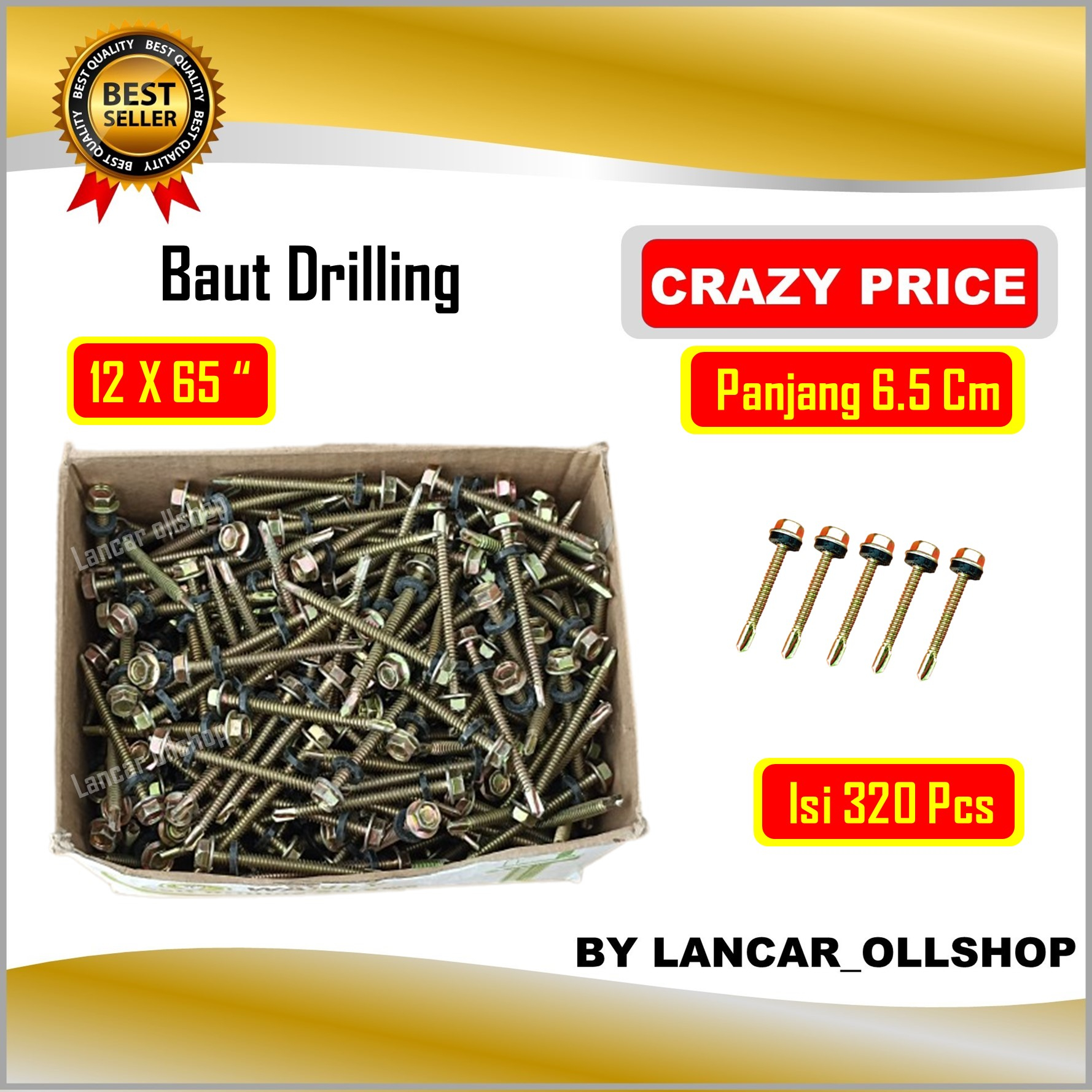 Jual Baut Sekrup Skrup Baja Ringan Roofing Galvalum Driling Murah Baut Drilling X Panjang