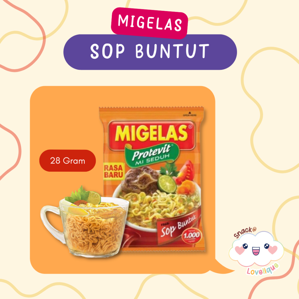 Jual Migelas Mie Gelas 28gr Ayam Bawang Soto Ayam Sosis Bbq Baso Sapi Sop Buntut Kari 7956