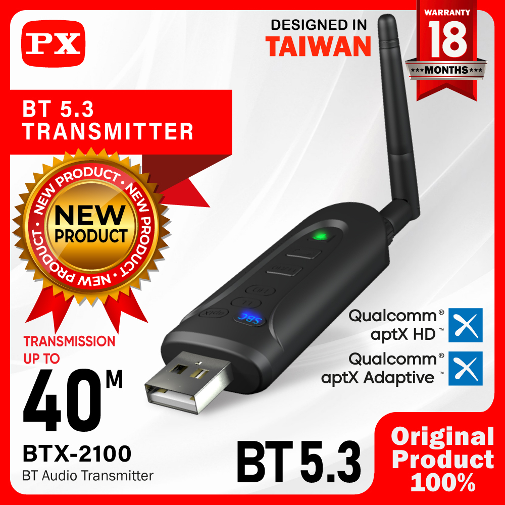 Jual Bluetooth USB Audio Transmitter 5.3 aptX Adaptive HD AUX PX BTX