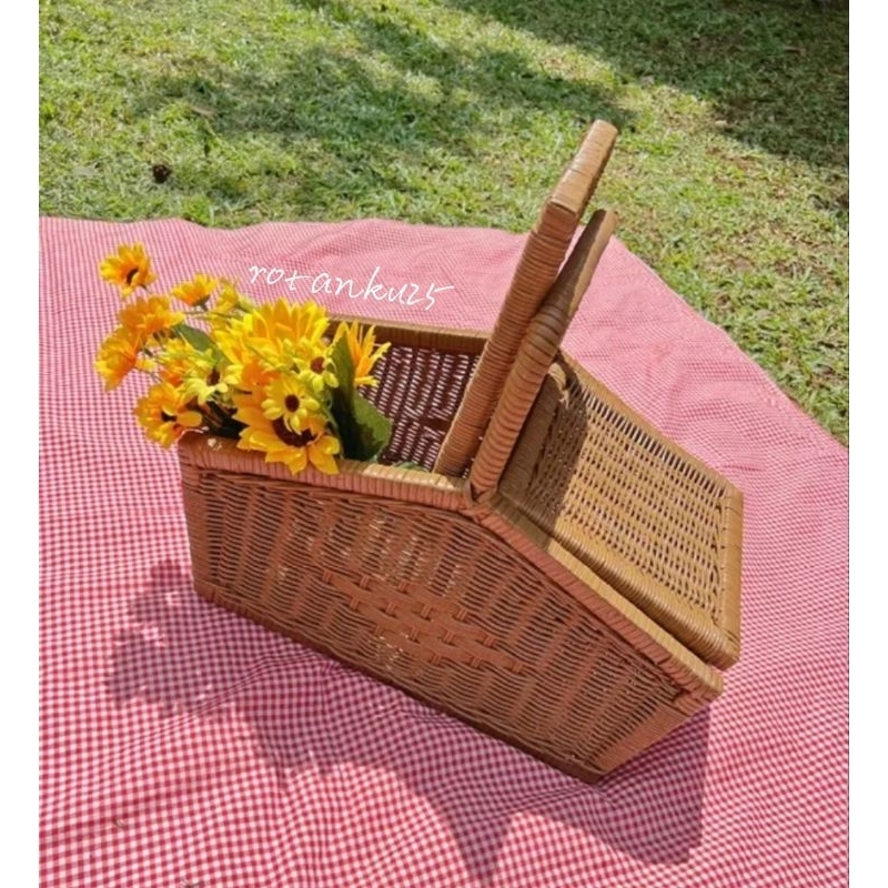 Jual Keranjang Piknik Keranjang Rotan Piknik Shopee Indonesia 0481