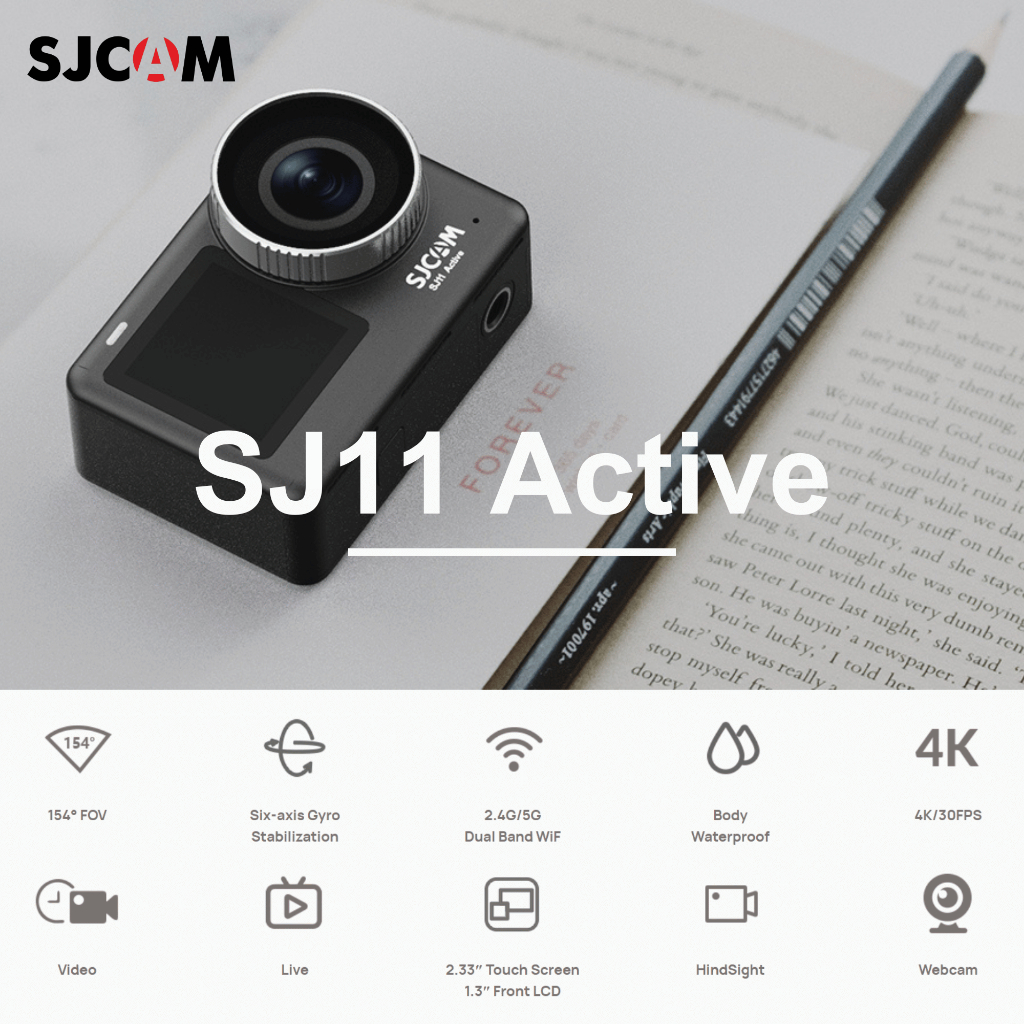 Jual SJCAM SJ11 Active dual cam kamera aksi layar ganda aktif anti ...