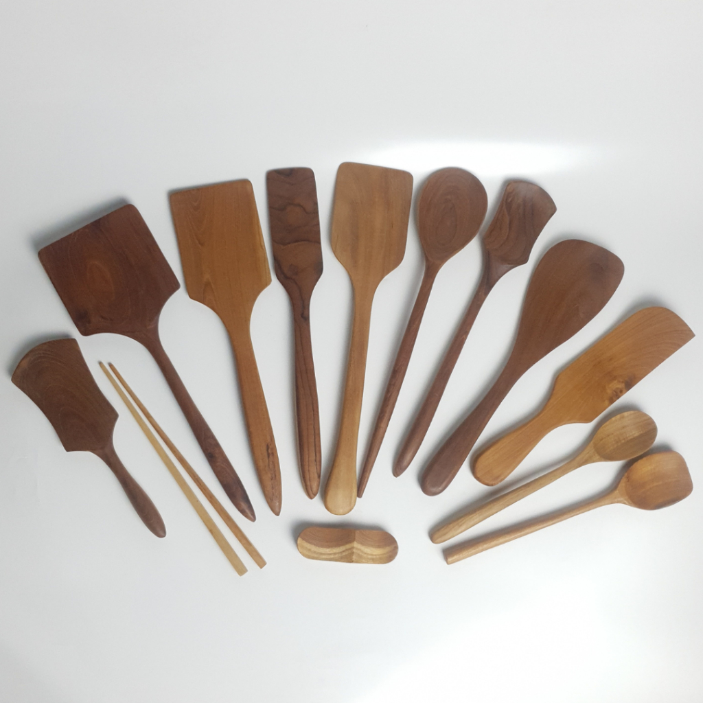 Jual Spatula Sutil Set Kayu Jati Jepara Wooden Spatula | Shopee Indonesia