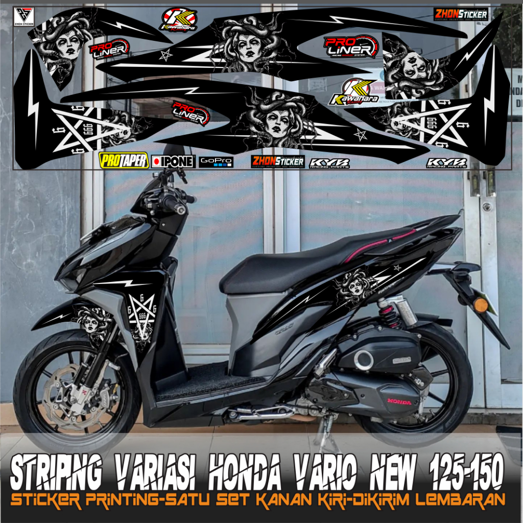 Jual Striping Variasi Honda Vario New 125 150 Sticker Medusa Striping Polet Bodi Motor Vario