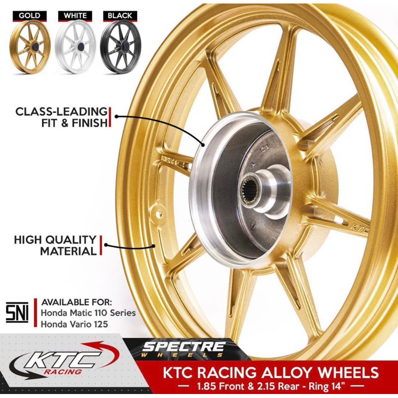 Jual Velg KTC Racing Spectre Vario 125 150 160 CBS original | Shopee ...