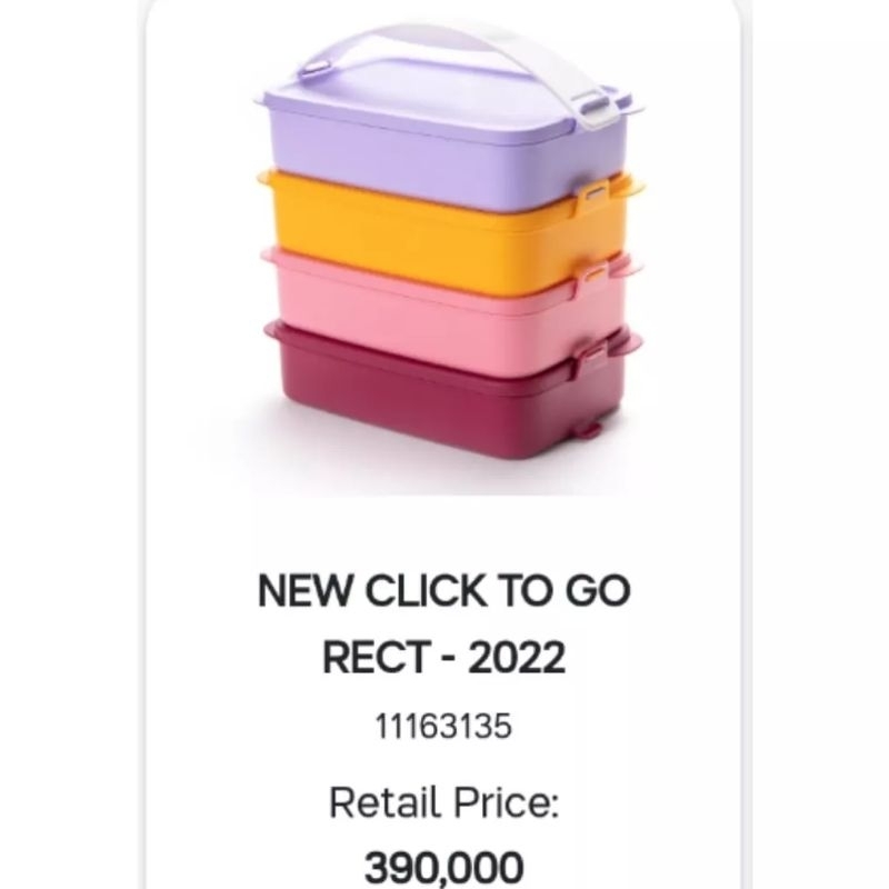 Jual New Click To Go Rectanguler 2022 Tupperware | Shopee Indonesia