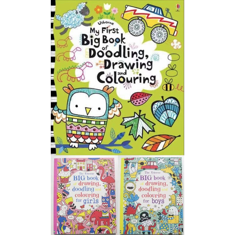 Jual Usborne Doodling, Drawing and Coloring Book / Buku menwarnai anak