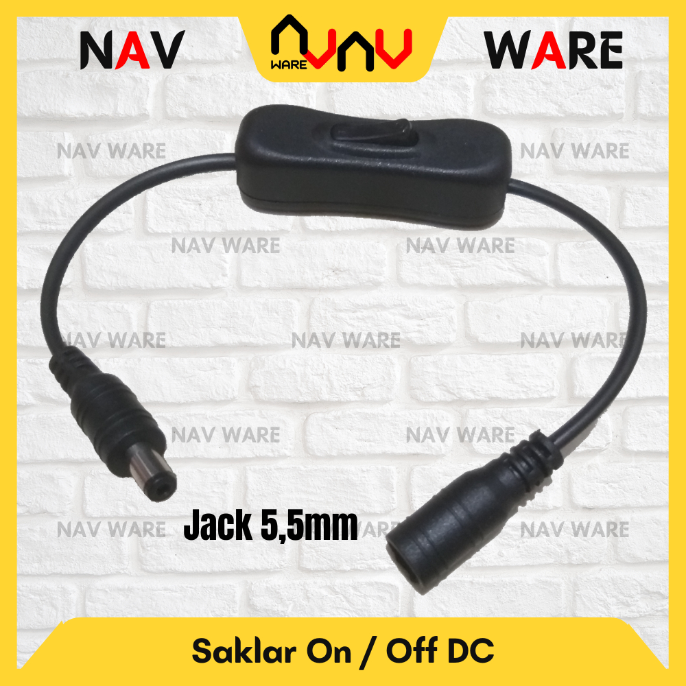 Jual Switch On Off + Kabel DC Jack Male Female 5.5mm / Saklar Tombol On ...