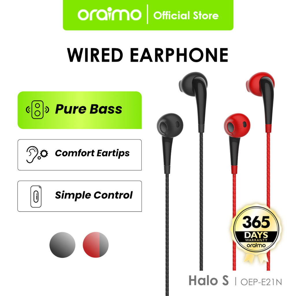Jual Oraimo Wired Headset InEar Earphone Universal 3.5mm Jack Panjang