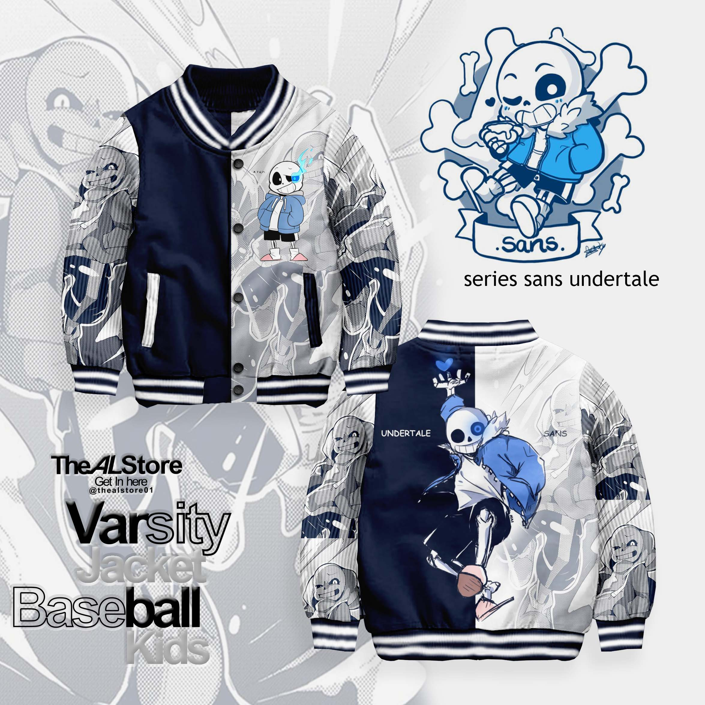 Jual JAKET VARSITY ANAK /ANIME/sans undertale/LIMITED | Shopee Indonesia