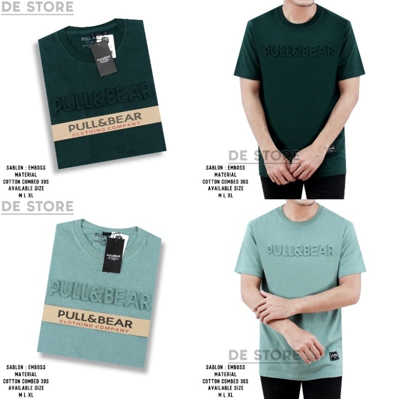 Jual KAOS PULL AND BEAR EMBOS SABLON TIMBUL.BAJU PULL AND BEAR. TSHIRT