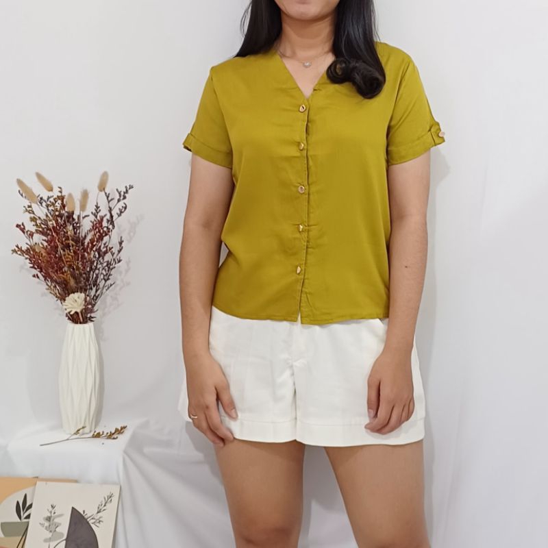 Liberte - Rossie Vneck Blouse 22413 - White main image 1