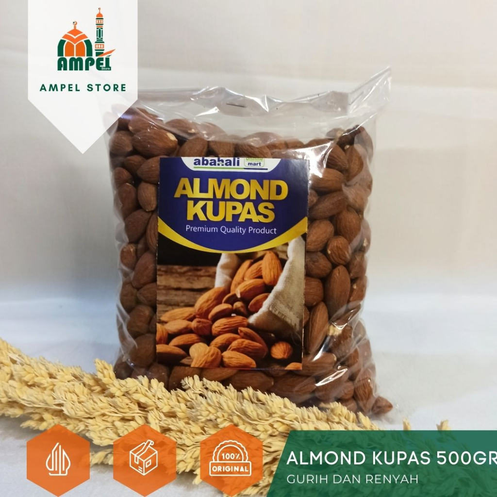 Jual Kacang Almond Panggang Kupas 500gr Roasted Tanpa Kulit Sudah Matang Untuk Cemilan Asi 3197