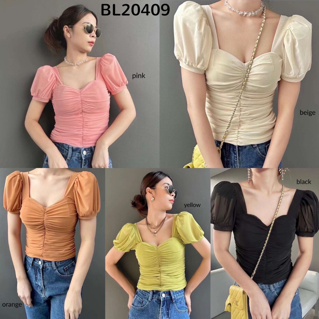 Jual BL20409 Nola Vintage Drapery Top (With Cups) Shopee Indonesia