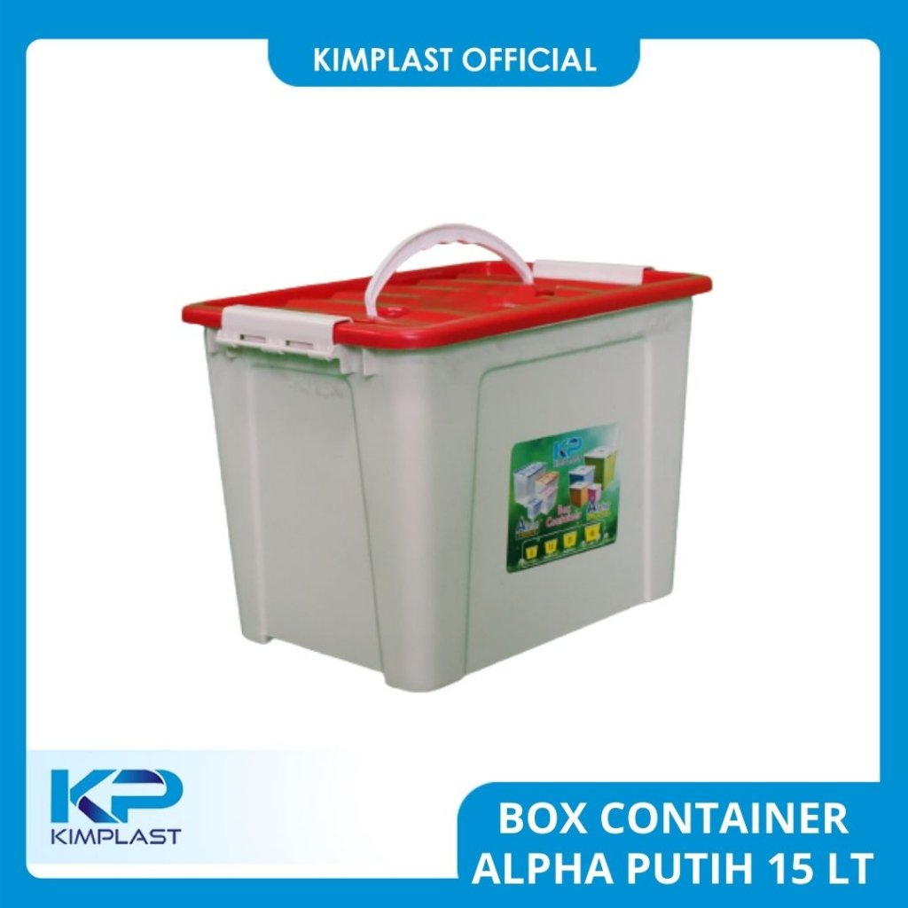 Jual Kimplast Box Container Liter Alpha Putih Dengan Pegangan Handle Box Serbaguna L