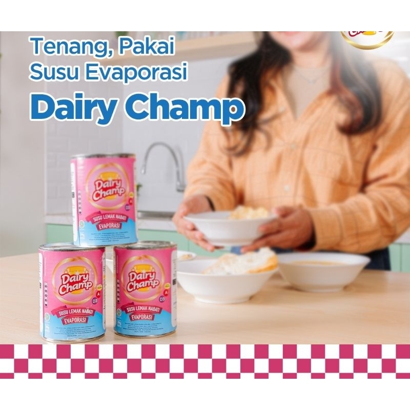 Jual SUSU EVAPORASI EVAPORATED DAIRY CHAMP 390GR | Shopee Indonesia