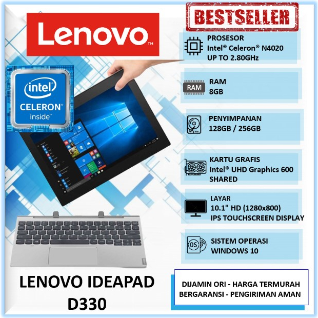 Jual Laptop Touchscreen Murah Lenovo Slim D330 Flex Touch Intel