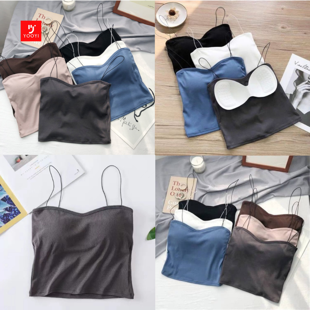 Yooyi Tanktop Wanita With Cup Dengan Busa Singlet Atasan Perempuan Sexy Korean Style Bra Dewasa 019
