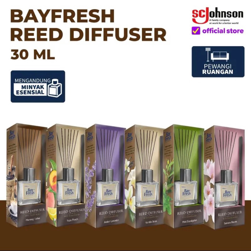 Jual •CUCI GUDANG• Bayfresh Reed Diffuser Full Set 30mL (Botol kaca ...